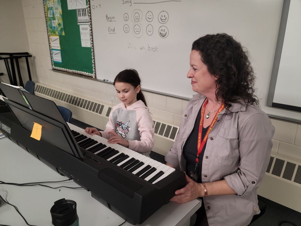 Teacher and student playing piano