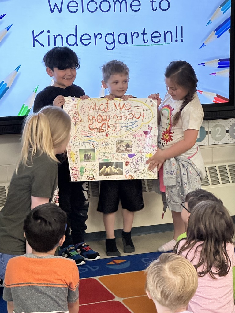 Kindergarten students presenting