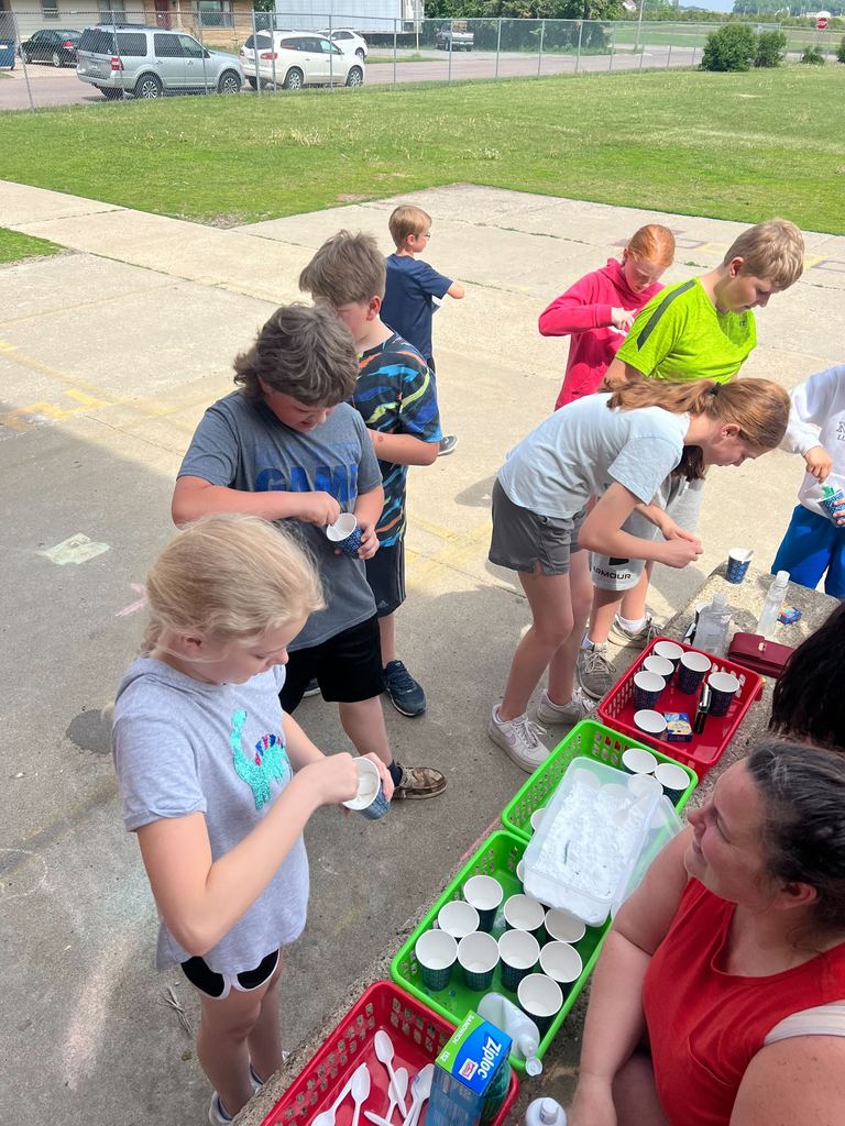Students making slime