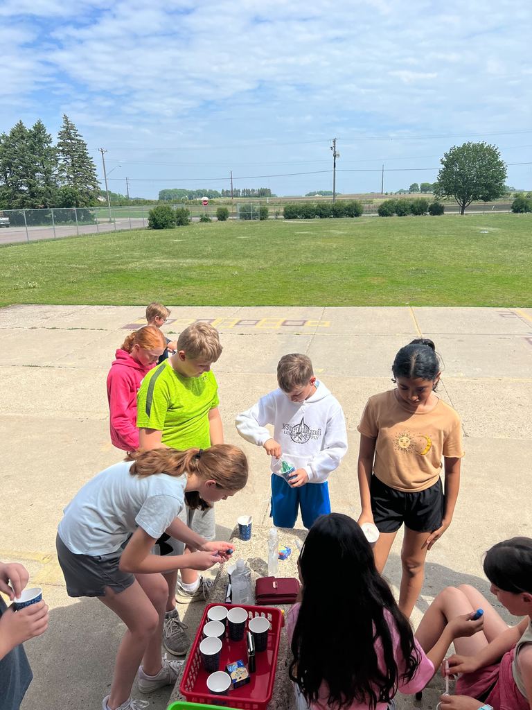 Students making slime