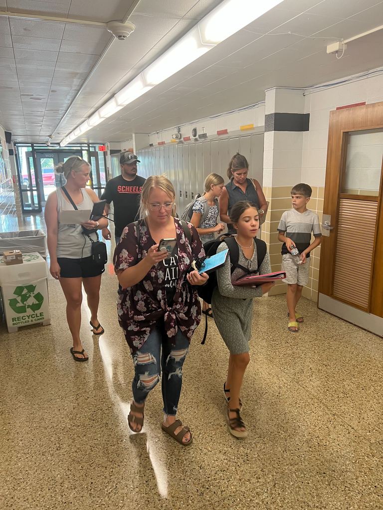 Students at open house